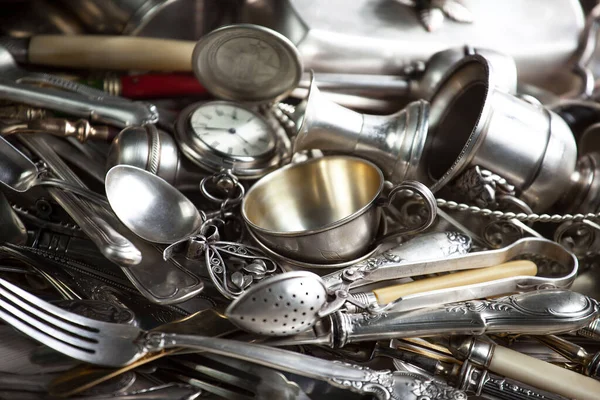 stock image Silverware on an old background.