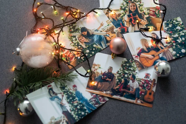 Colección Fotos Navidad Con Familia Decoración — Foto de Stock
