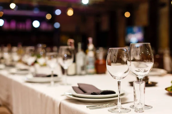 Served Dinner Table Restaurant Restaurant Interior — Stock Photo, Image
