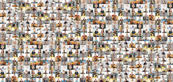 Gran Collage Negocios Hecho Alrededor 1000 Imágenes Cientos Personas Multirraciales — Foto de Stock
