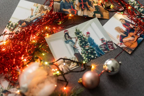 Colección Fotos Navidad Con Familia Decoración — Foto de Stock