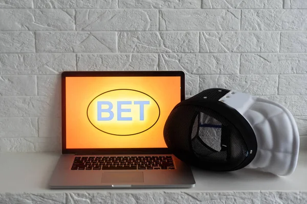 Bookmaker Fencing Sports Betting Laptop — Stock Photo, Image