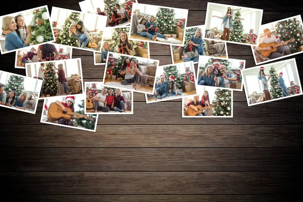Collage Different Photos Christmas Decoration — Stock Photo, Image