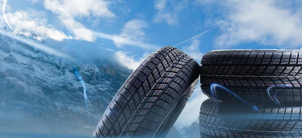 Car Winter Tire Colored — Stock Photo, Image