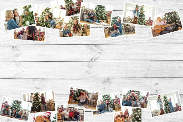 Collage Ulike Bilder Julepynt – stockfoto