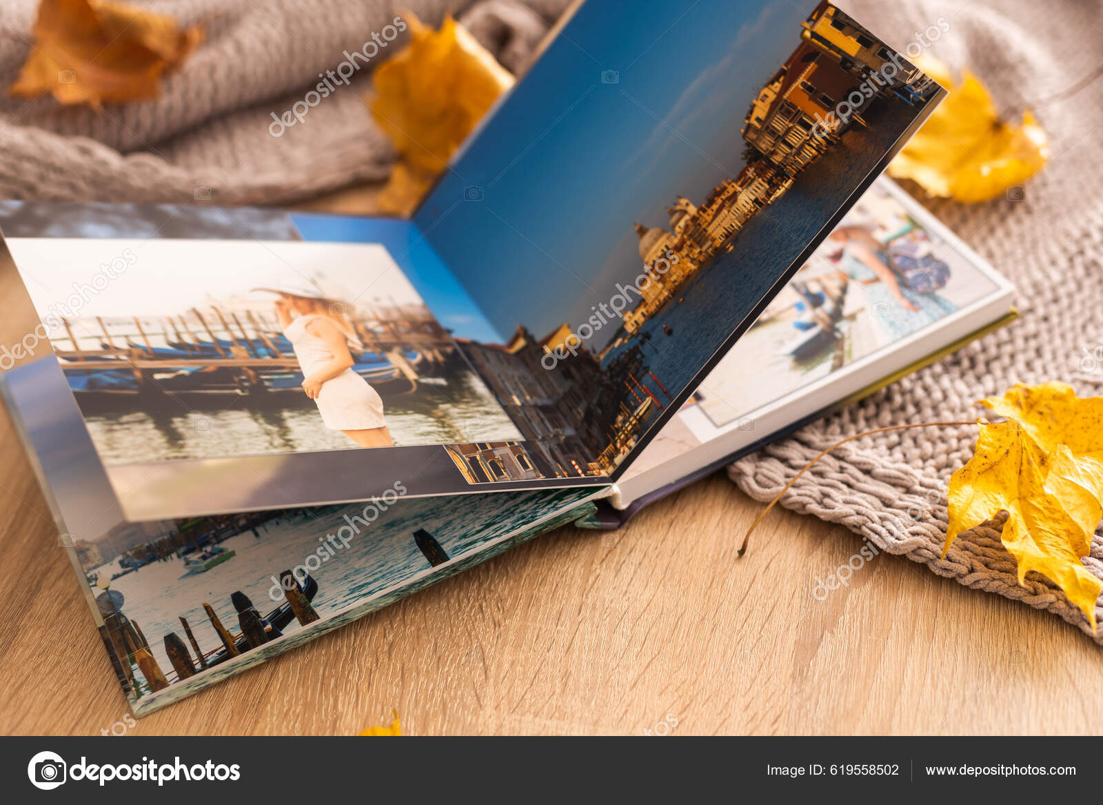 Photobook Album Yellow Leaves Stock Photo by ©sinenkiy 619558502