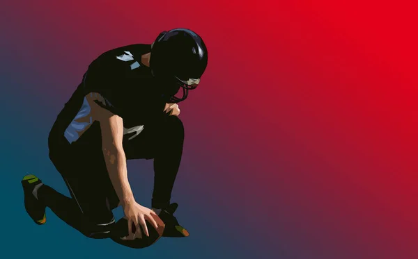 アメリカンフットボール選手 写実的なイラスト — ストック写真