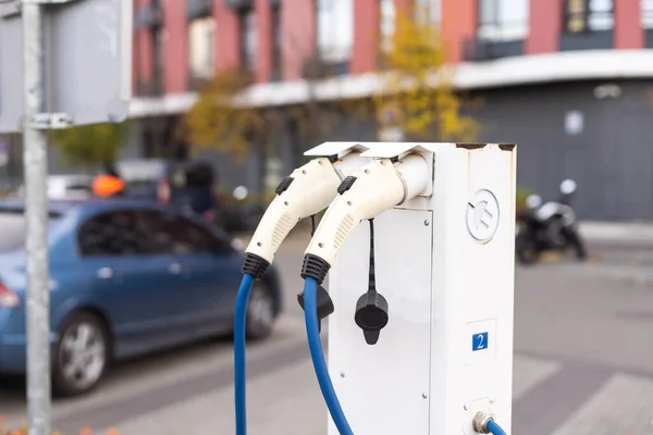 stock image Electric vehicle charging station, technology.