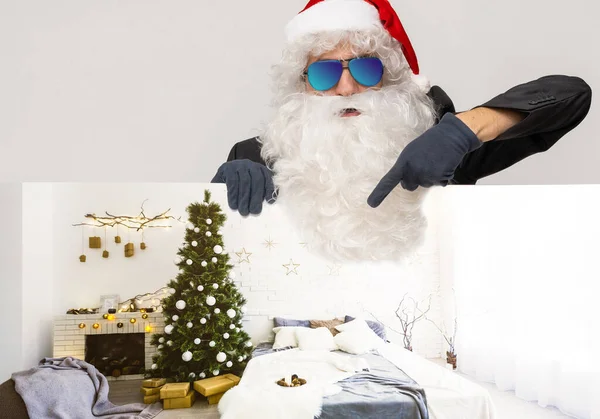 Frohes Neues Jahr Frohe Weihnachten Geschäftsmann Mit Weihnachtsmann Hut — Stockfoto