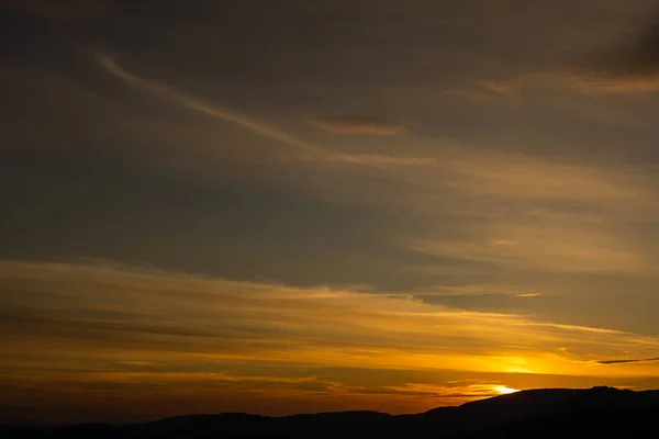 Захід Сонця Горах Влітку — стокове фото