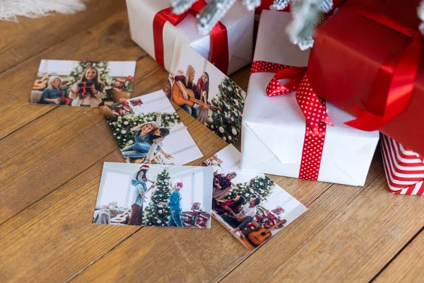 Fotó Mellett Ajándékok Karácsonyi Háttér — Stock Fotó