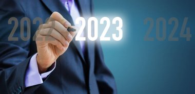 Concept of new 2023 business year with new ideas