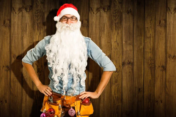 Porträt Des Stilvollen Weihnachtsmannes — Stockfoto