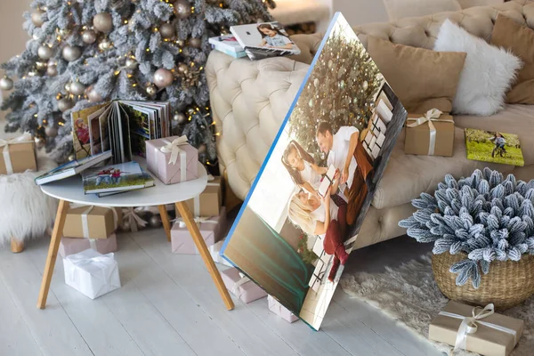 Tela Pintura Foto Como Presente Para Natal — Fotografia de Stock