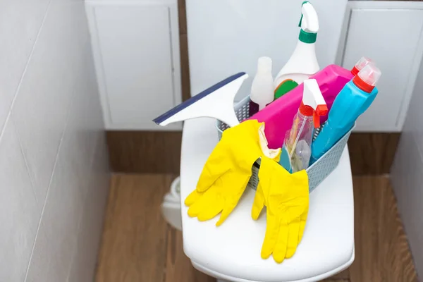 Cleaning Products Bathroom — Stock Photo, Image