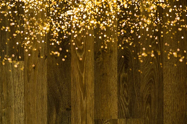 Weihnachten Und Neujahr Holz Hintergrund Mit Licht — Stockfoto