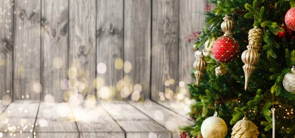 クリスマスツリーでクリスマスと新年の休日の背景 高品質の写真 — ストック写真
