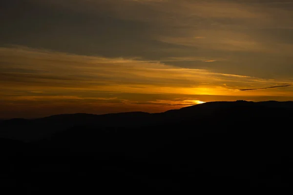 stock image Sunset in mountains, summer landscape.