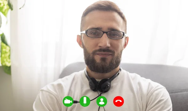 Kérdezze Háziorvos Online Video Call Konzultáció Beteg Orvos Talk Koncepció — Stock Fotó