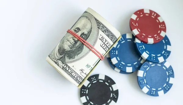 Poker Chips Money Gambling Concept — Fotografia de Stock