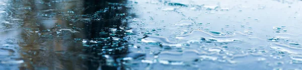 Фон Капли Воды Капли Дождя Блестящую Металлическую Поверхность — стоковое фото