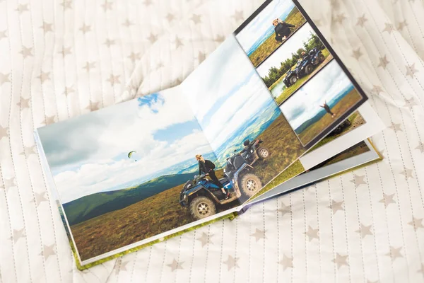 Photobook Album with Travel Photo on Table Stock Image - Image of coffee,  holiday: 256476255