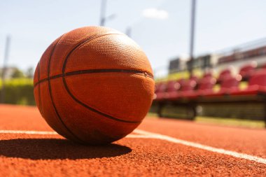 Basketball leather ball court background