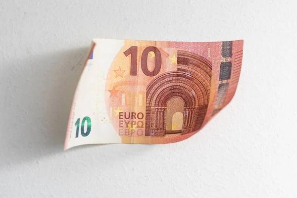 Nuevo Billete Diez Euros Europa Fondo Blanco Fotografía Horizontal — Foto de Stock