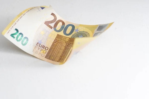 Billete Doscientos Euros Primer Plano — Foto de Stock