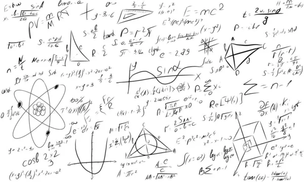 Matematik Karatahta Villukasyonu Fizik Denklemi Karatahta Çözüyor Geometrik Sınıf Problem — Stok fotoğraf