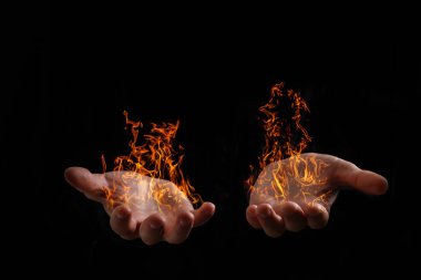 flamy parlak sembol siyah arka plan üzerine.