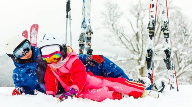 Sportif aile vakit kış tatil tatil sırasında görüntü