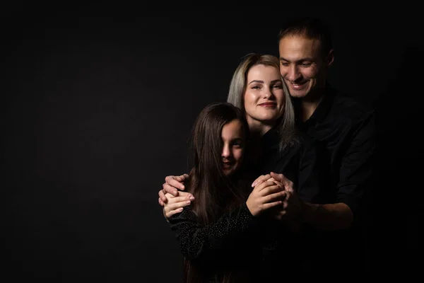 family on a black background.