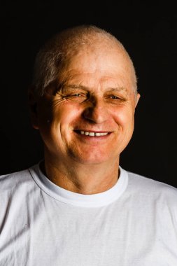 Elderly Man Smiling Face Expression Concept.