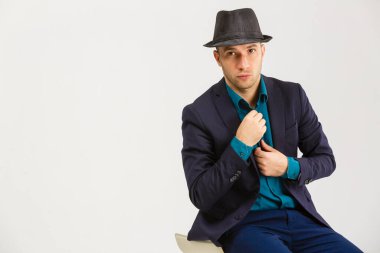 Happy businessman isolated - handsome man.