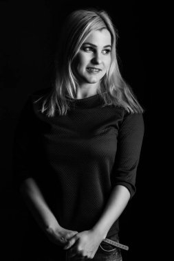 Güzel kadın yüzü, sanat fotoğrafı.