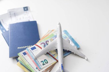 Experience seamless travel with this stunning image of an airplane passport ready for take-off. Perfect for advertisements and editorial use, captures the essence of international travel High quality