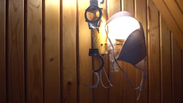 Handcuffs Underwear Lamp — Vídeo de Stock
