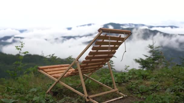 Deck Chair Carpathian Mountains — Stock video