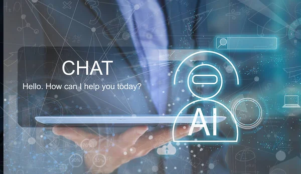 Businessman Using Chatbot Smartphone Intelligence Chat Artificial Intelligence Developed Openai — 图库照片