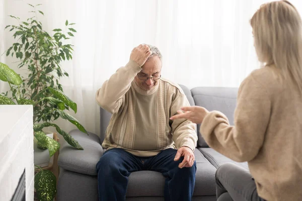 Psychology Depression People Elderly Adult Man Men Consulting Psychologist Psychiatrist — Foto Stock
