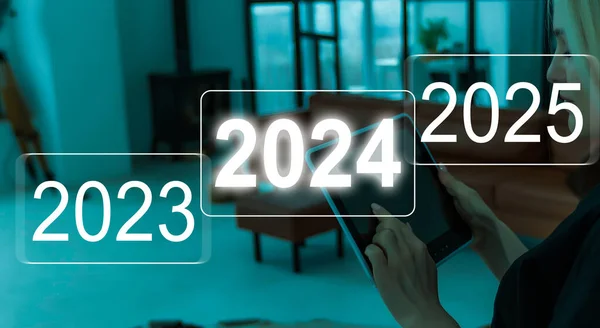 2023 2024 2025 Pentru Pregătirea Concentrarea Noii Afaceri Conceptului Nou — Fotografie, imagine de stoc