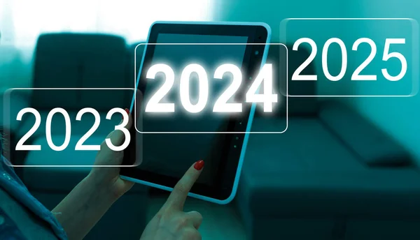 2023 2024 2025 Підготовки Фокусування Нового Бізнесу Новорічної Концепції — стокове фото
