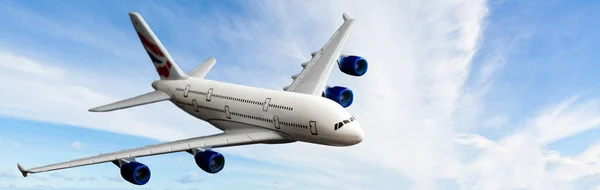 Flugzeug Mit Hoher Geschwindigkeit Wolkenhimmel — Stockfoto