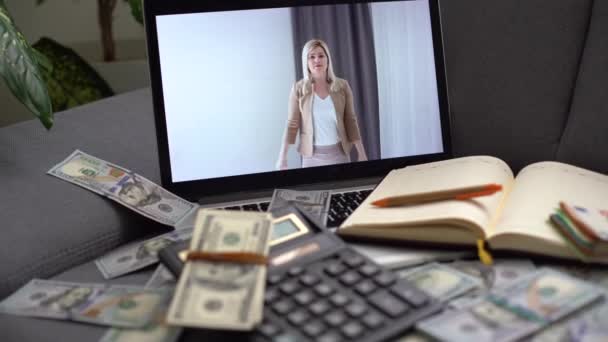 Dollars Laptop Med Online Chat – Stock-video