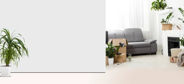 Lege Loft Kamer Met Witte Muren — Stockfoto