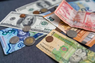 Dolar ve avro. Arkaplan ve doku.