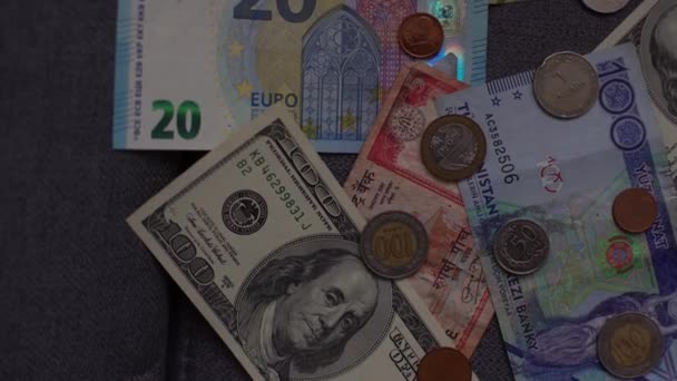 Dollar Und Euro Hintergrund Und Struktur — Stockvideo