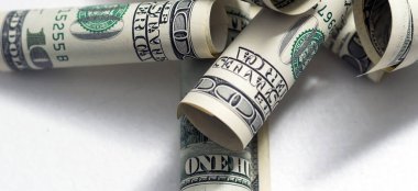 dollar roles, currency concept. money.