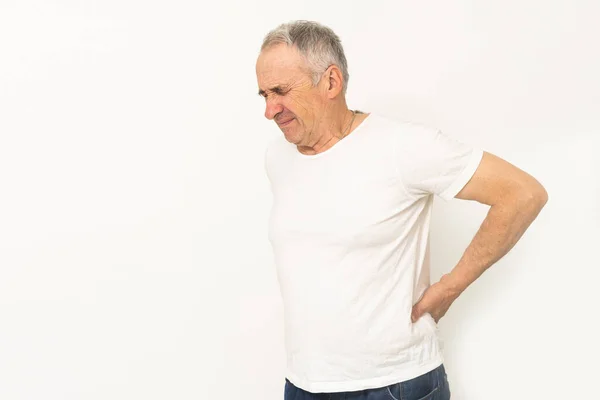 Elderly Man Has Backache — Stock Photo, Image
